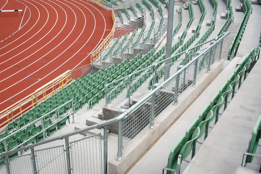 Galvanised safety railings